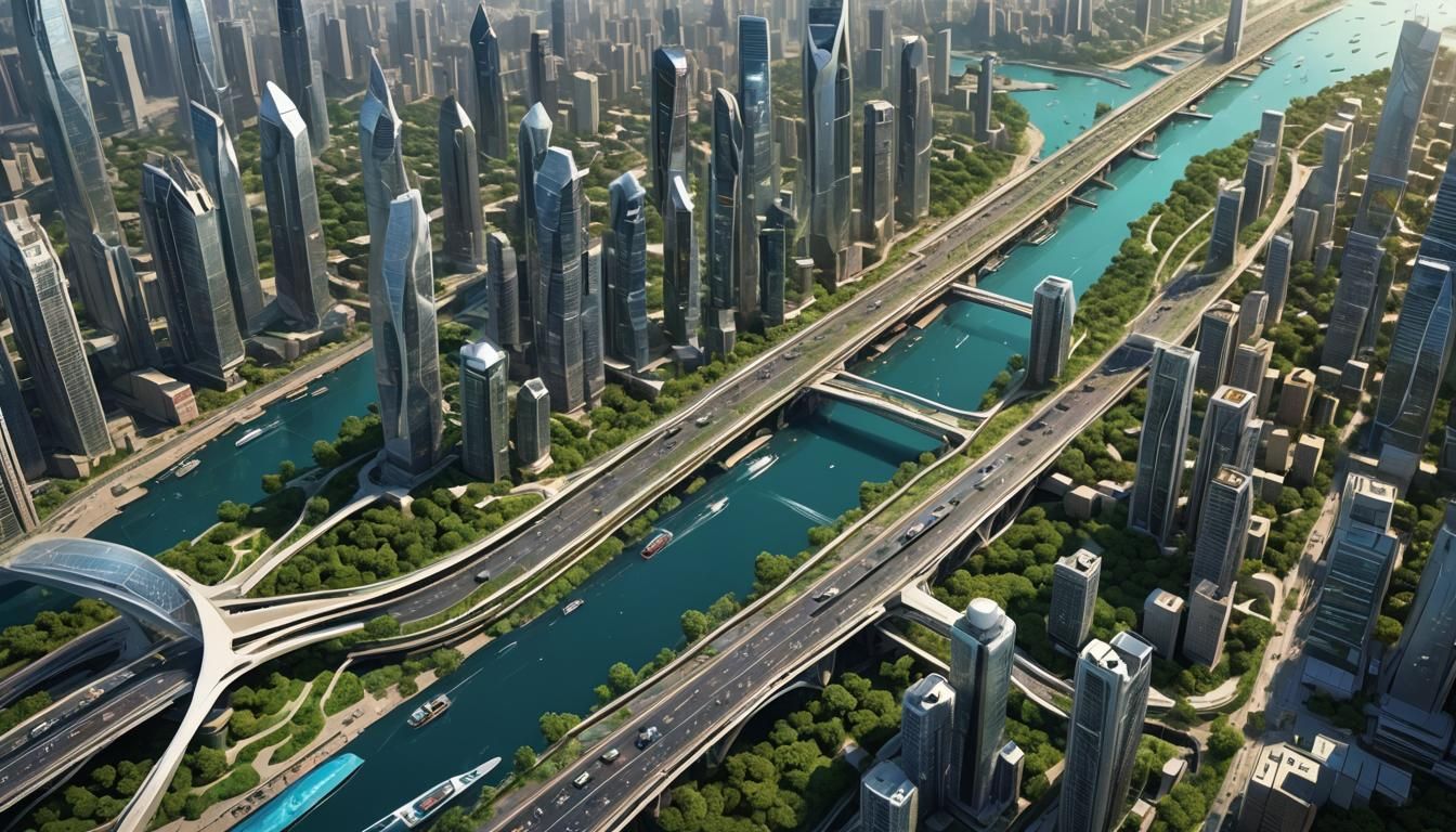 Futuristic Oceanic Megacity: 3D Game Cinematic Art