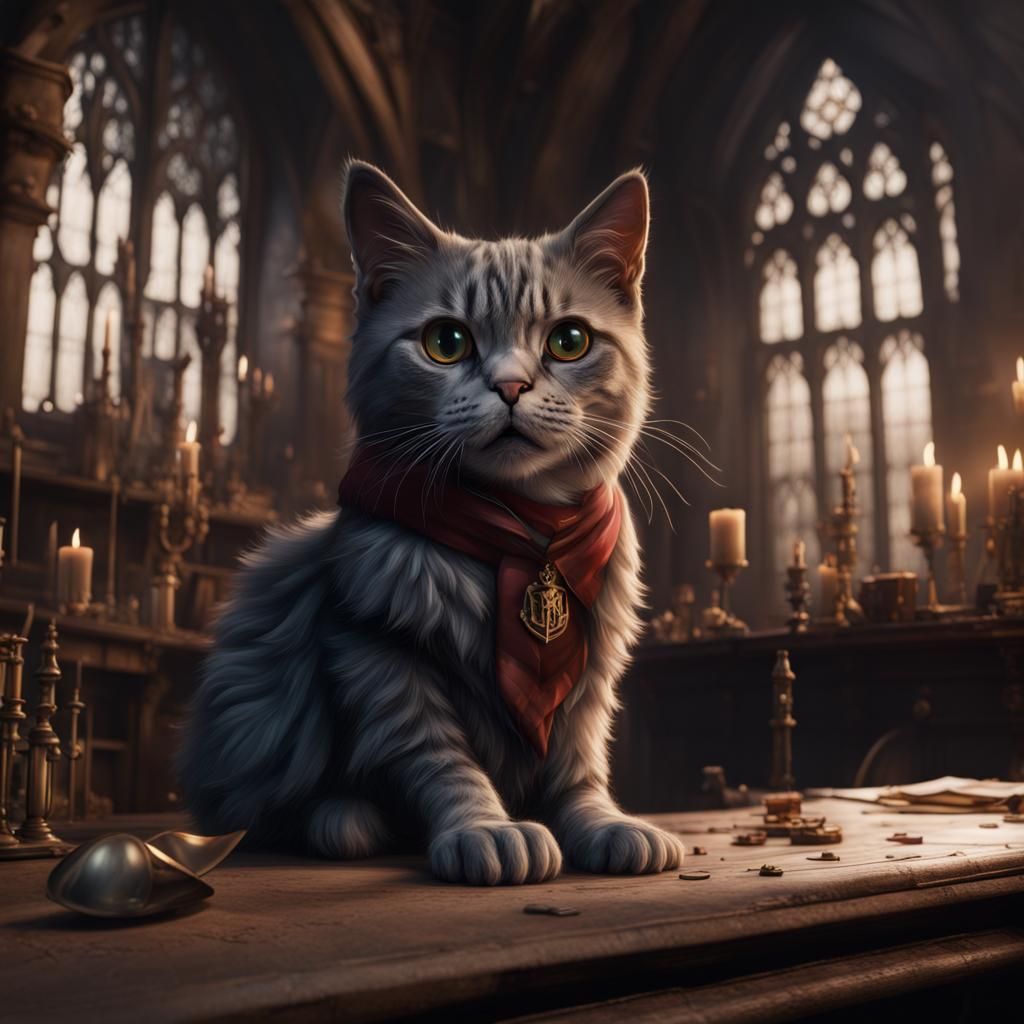 Harry Potter Cat: Detailed Fantasy Concept Art