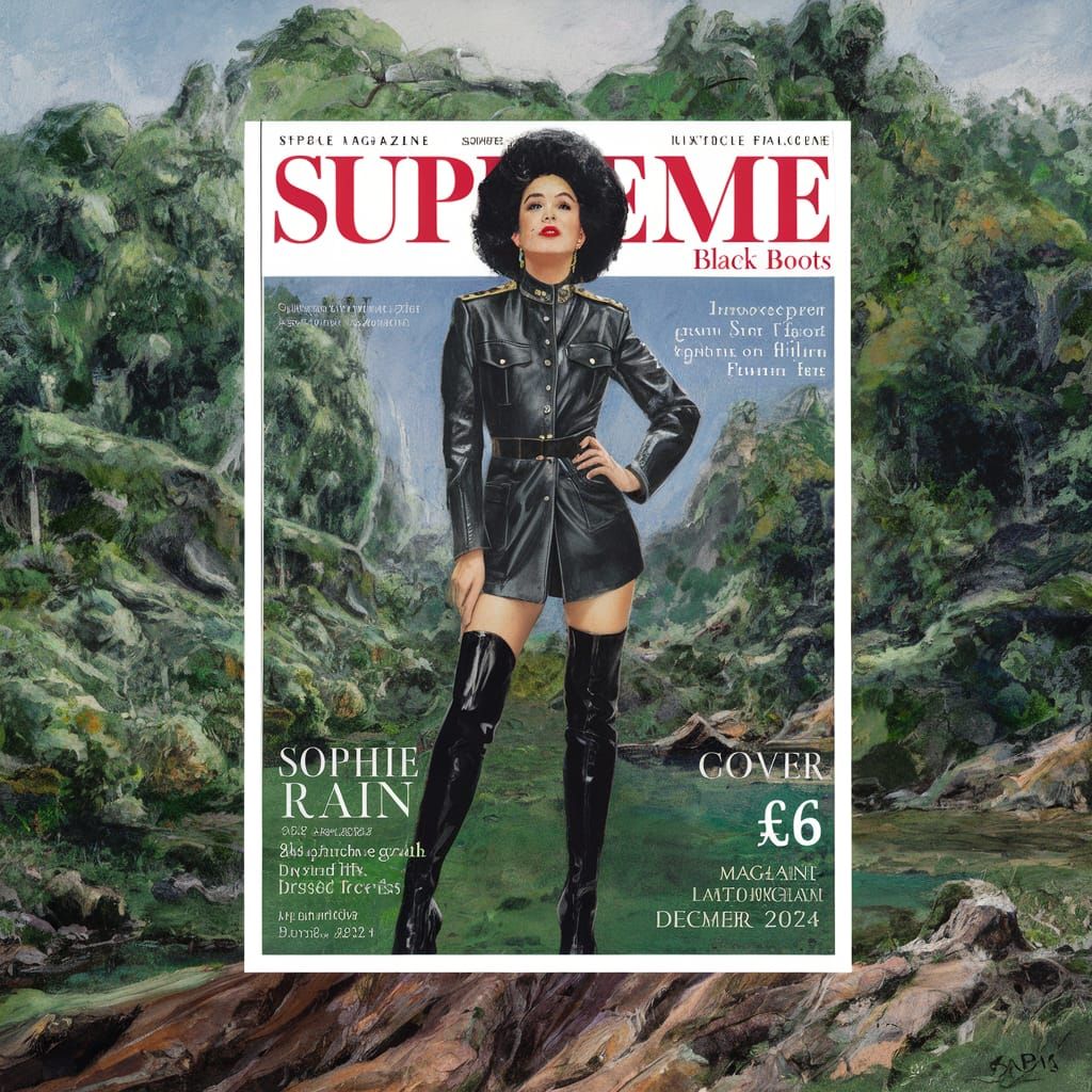 Sophie Rain on the Cover of Supreme Black Boots Magazine