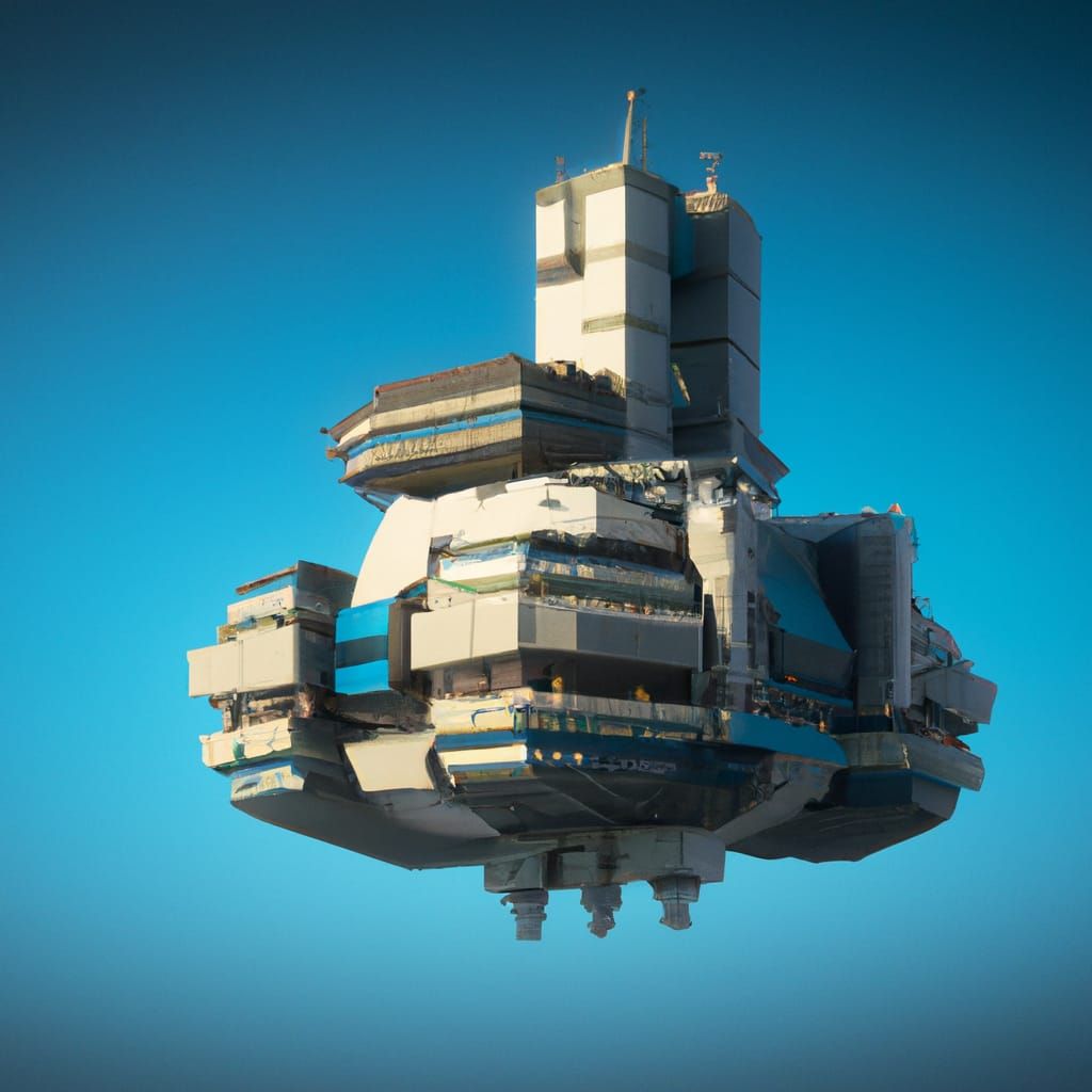 Futuristic Floating Lego Castle in Digital Art