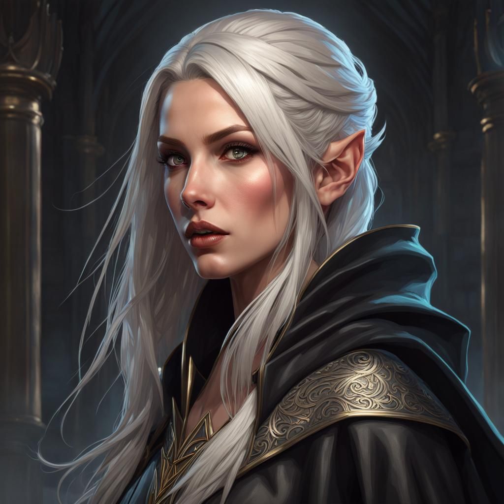 Menacing Half-Elf Rogue Portrait in Digital Art Style