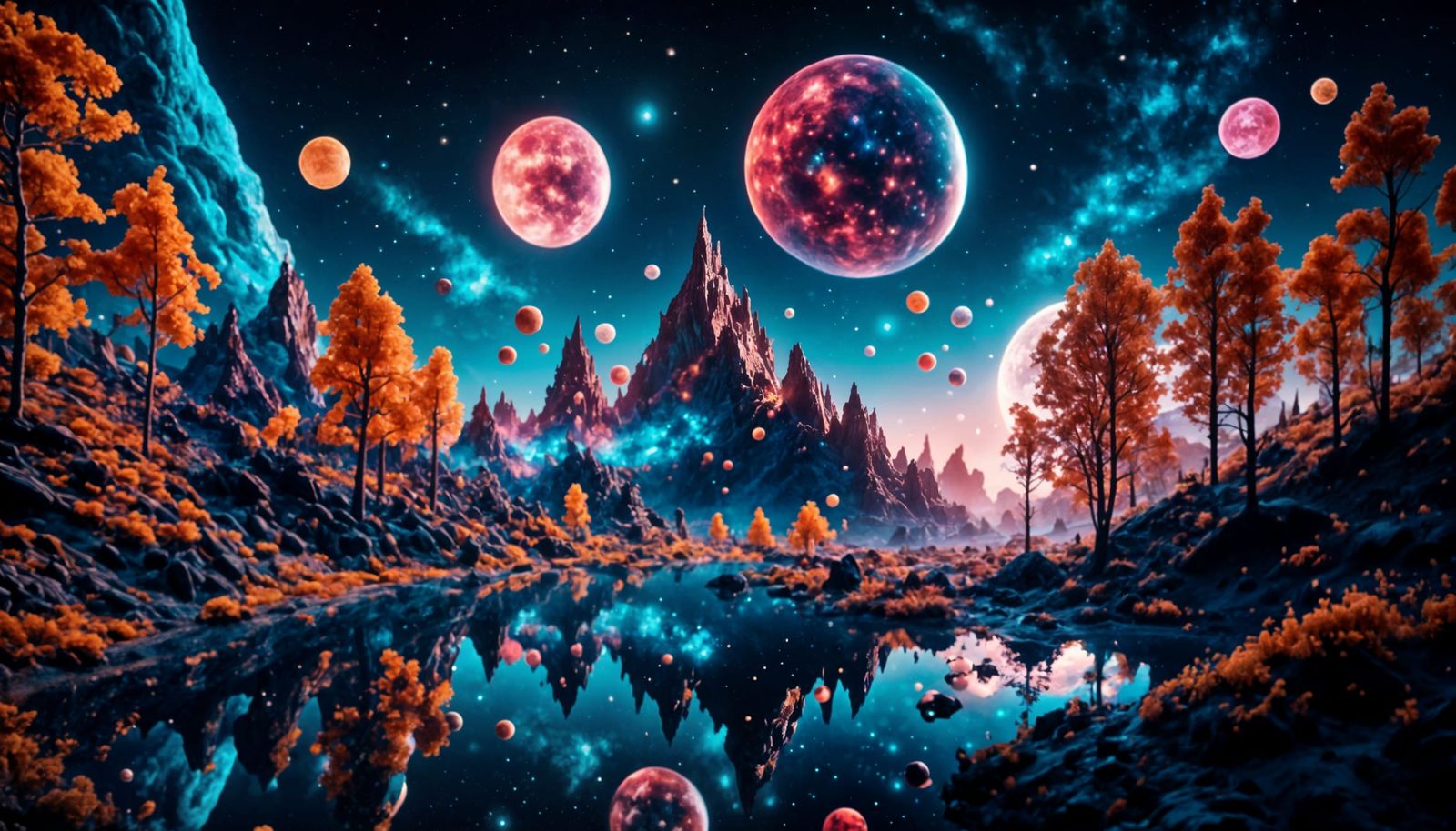 Fluorescent Planets and Stars in Outerspace