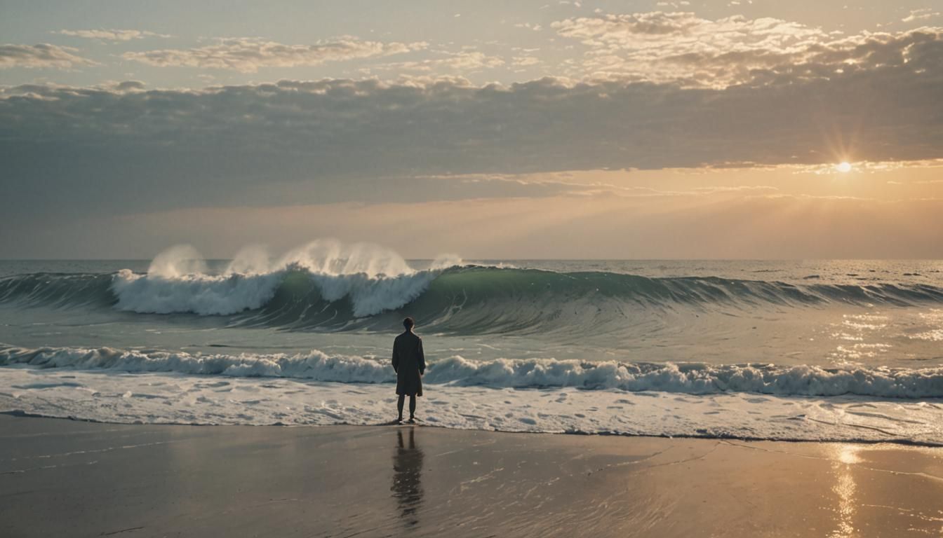 Serene Ocean Sunrise in Akihiko Yoshida Style