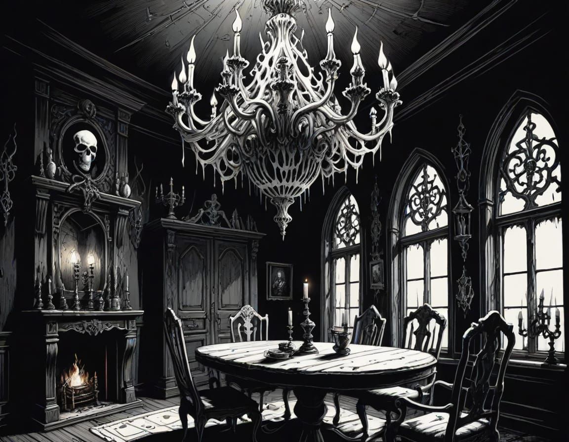 Macabre Home Decor: Bone Furniture and Chandelier