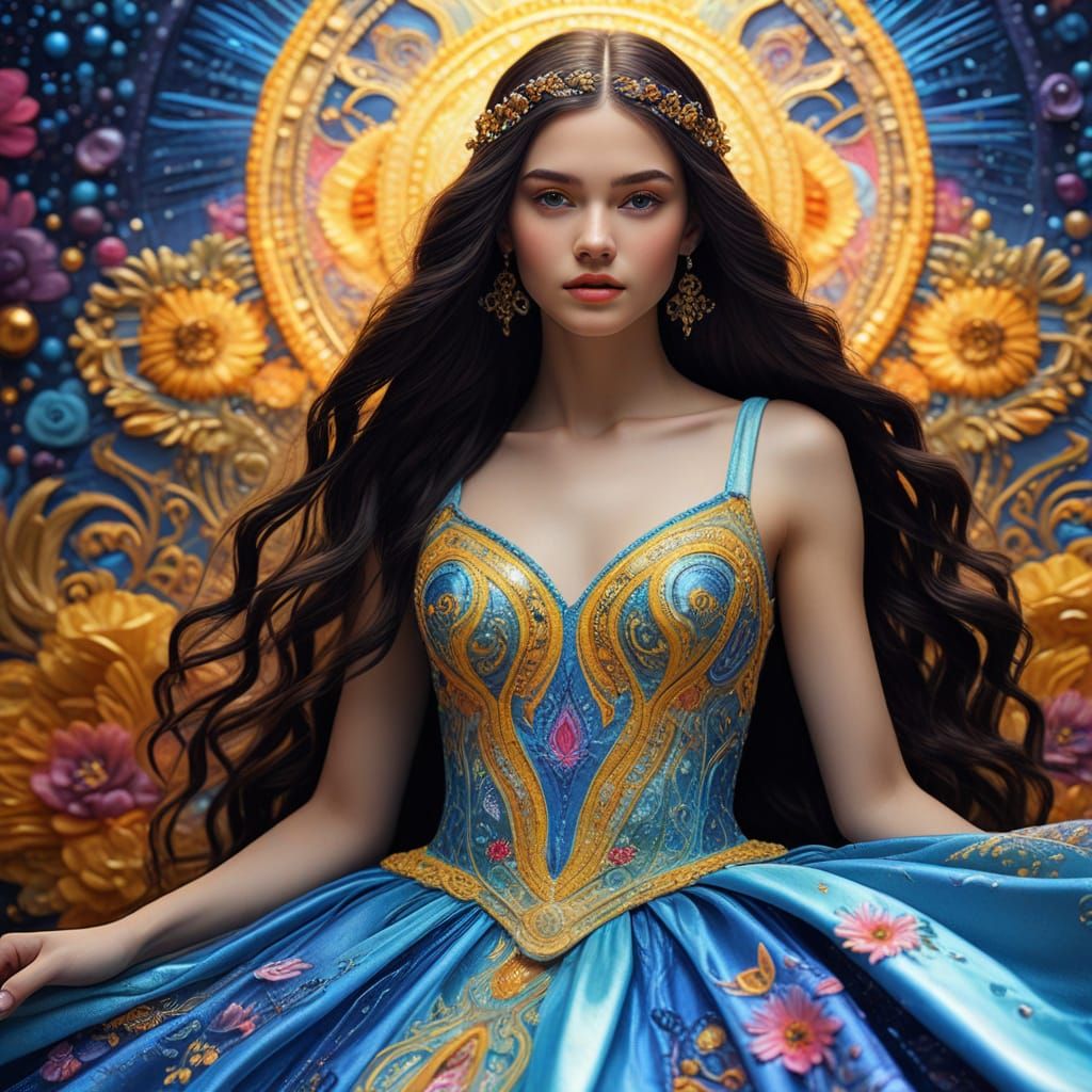 Holographic Astral Gown: A Cosmic Illustration