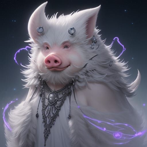 Dreamlike Snortlehog: A Towering Pig in Ethereal Form