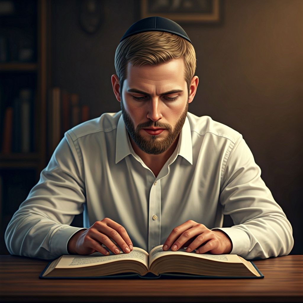 Realistic Portrait of a Young Man Reading