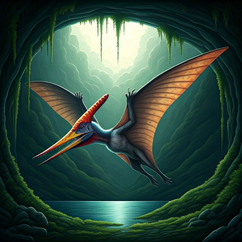 Aymberedactylus Cearensis Soaring in Ancient Landscape