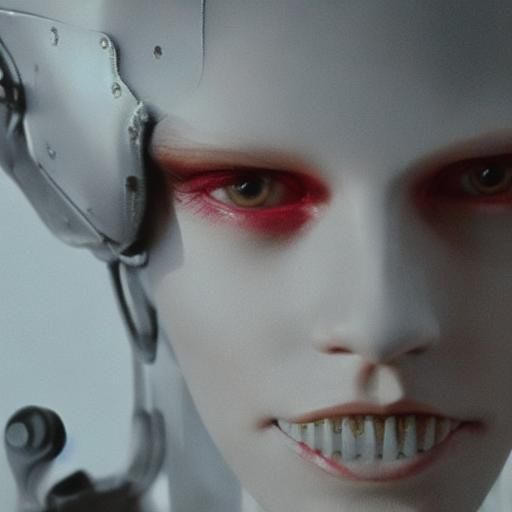 Love Story Between Woman and Cyborg: Surreal Art