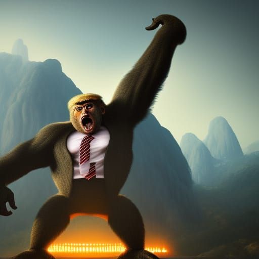 King Kong Donald Trump: Detailed Matte Painting