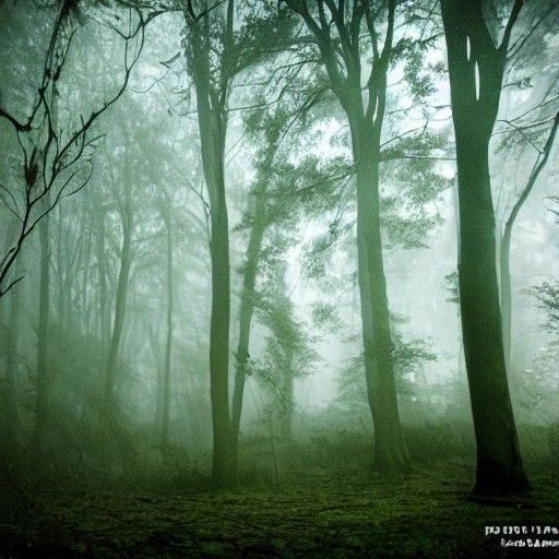 Eerie Haunted Forest at Night