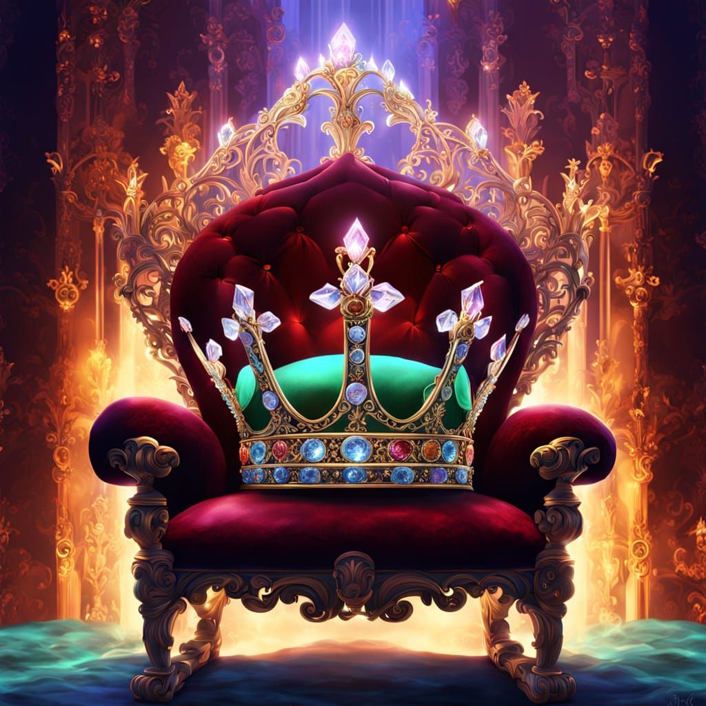 Opulent Crystal Crown Glowing in Moonlight