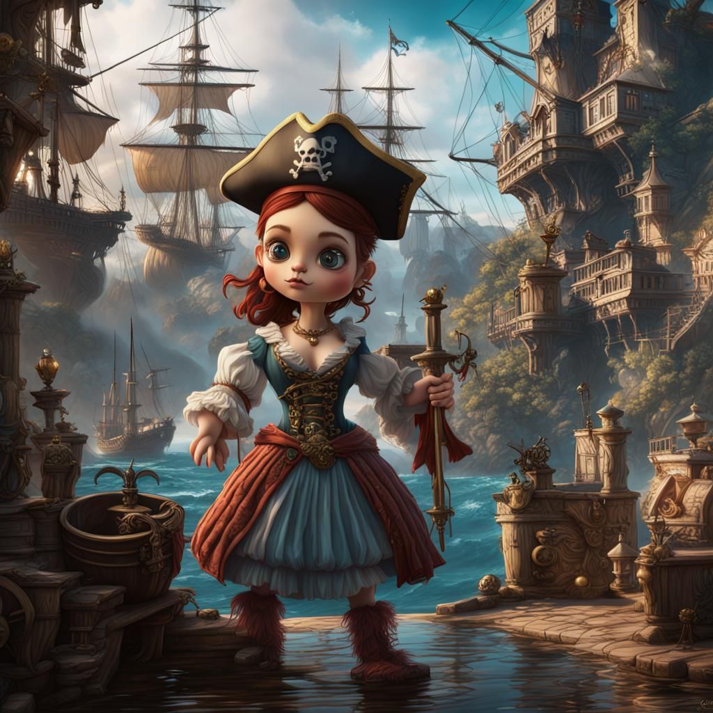 Pirate's Bride: Detailed Matte Painting in 8K