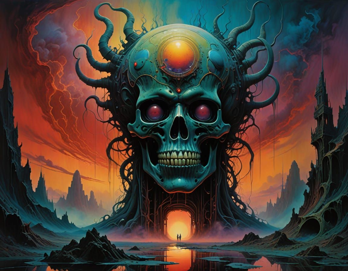 Vibrant, Dreamlike Abstractions in Biomechanical Futurism