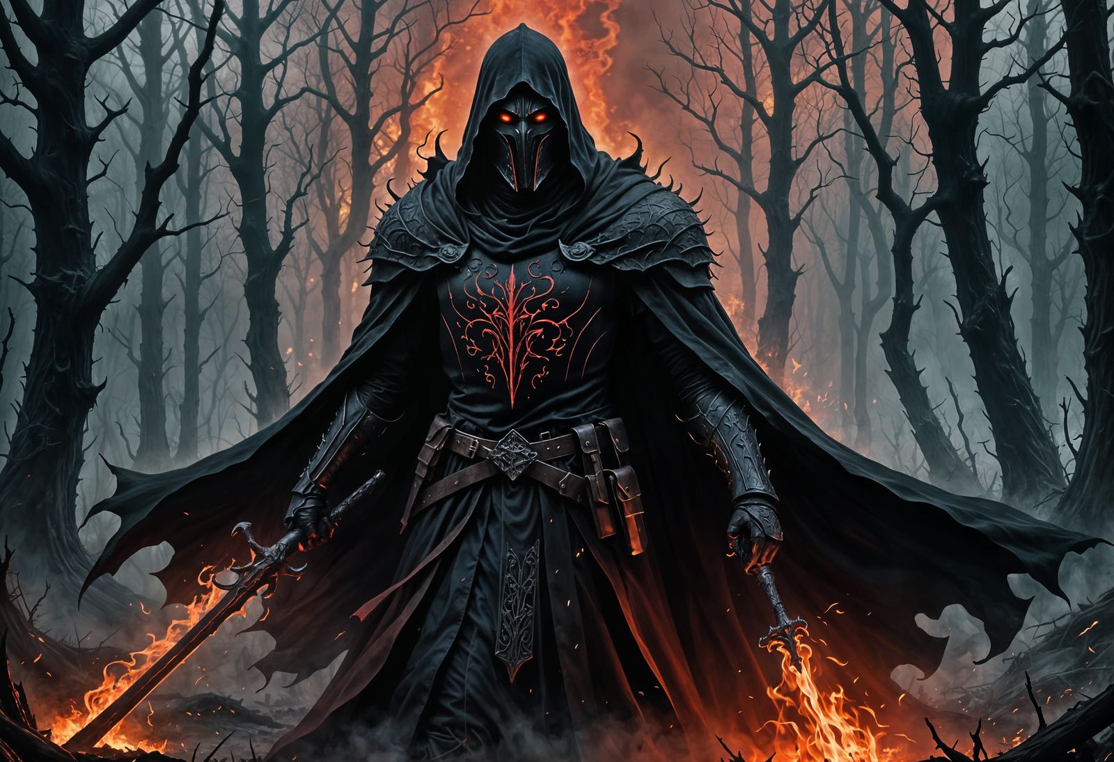 Nazgul in Red Steel Armor in Haunted Swamp