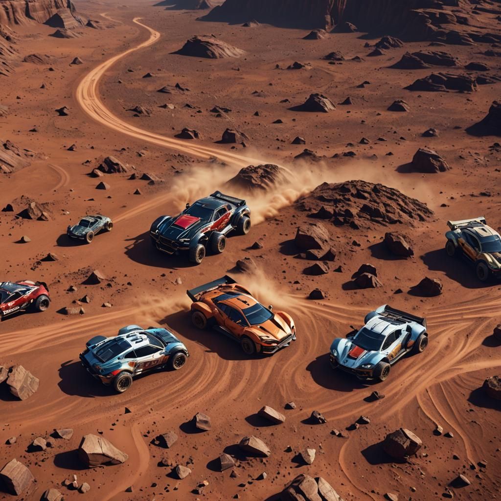 Race Cars on Mars: Detailed Concept Art