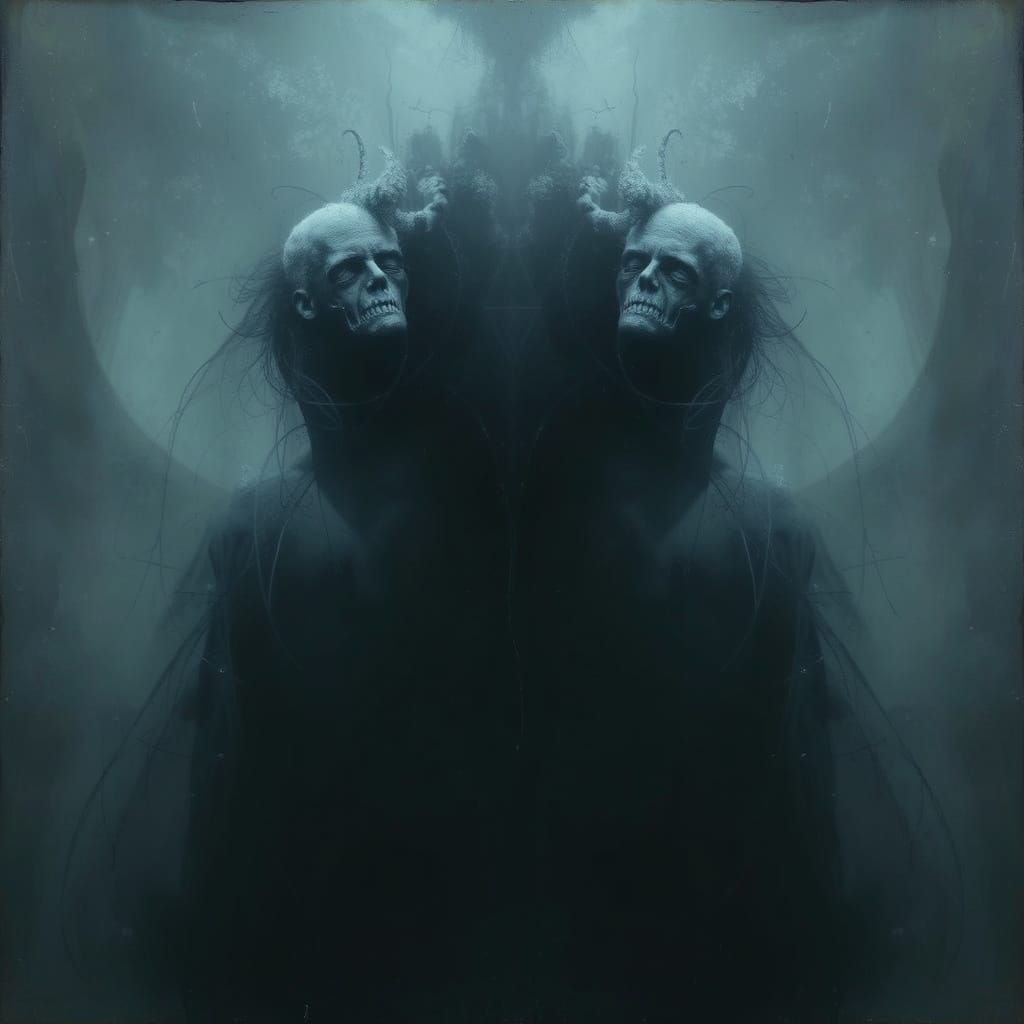 Surrealist Doppelganger in Dark, Muted Colors