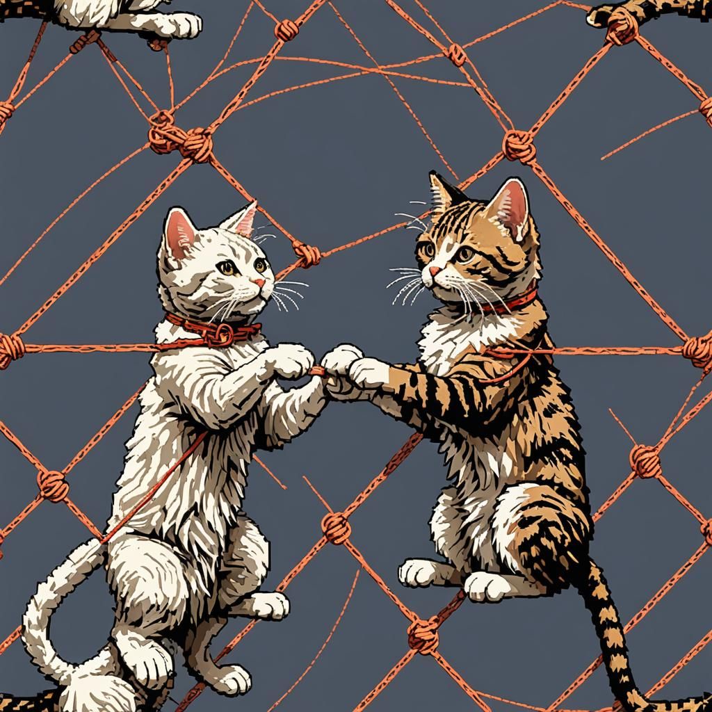 Pixel Art Cats Cradle String Game