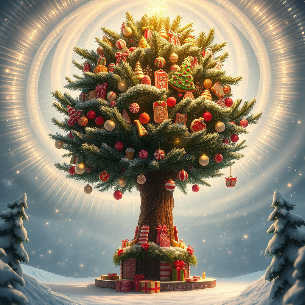 Cookie Christmas Tree in Winter Wonderland