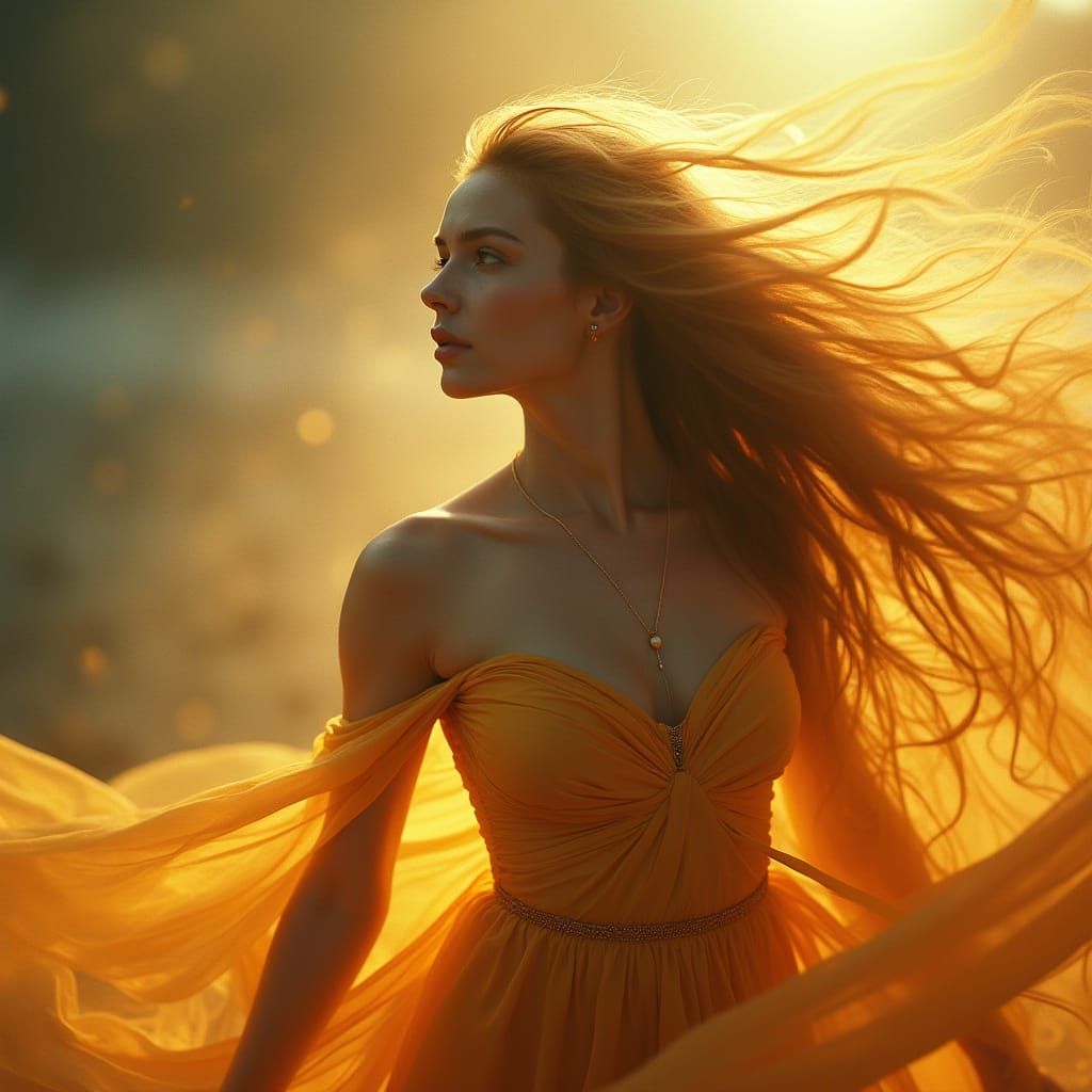 Ethereal Goddess Captured in Cinematic Film Still