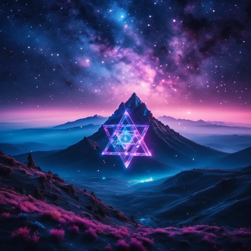 Celestial Star of David in Cosmic Sky