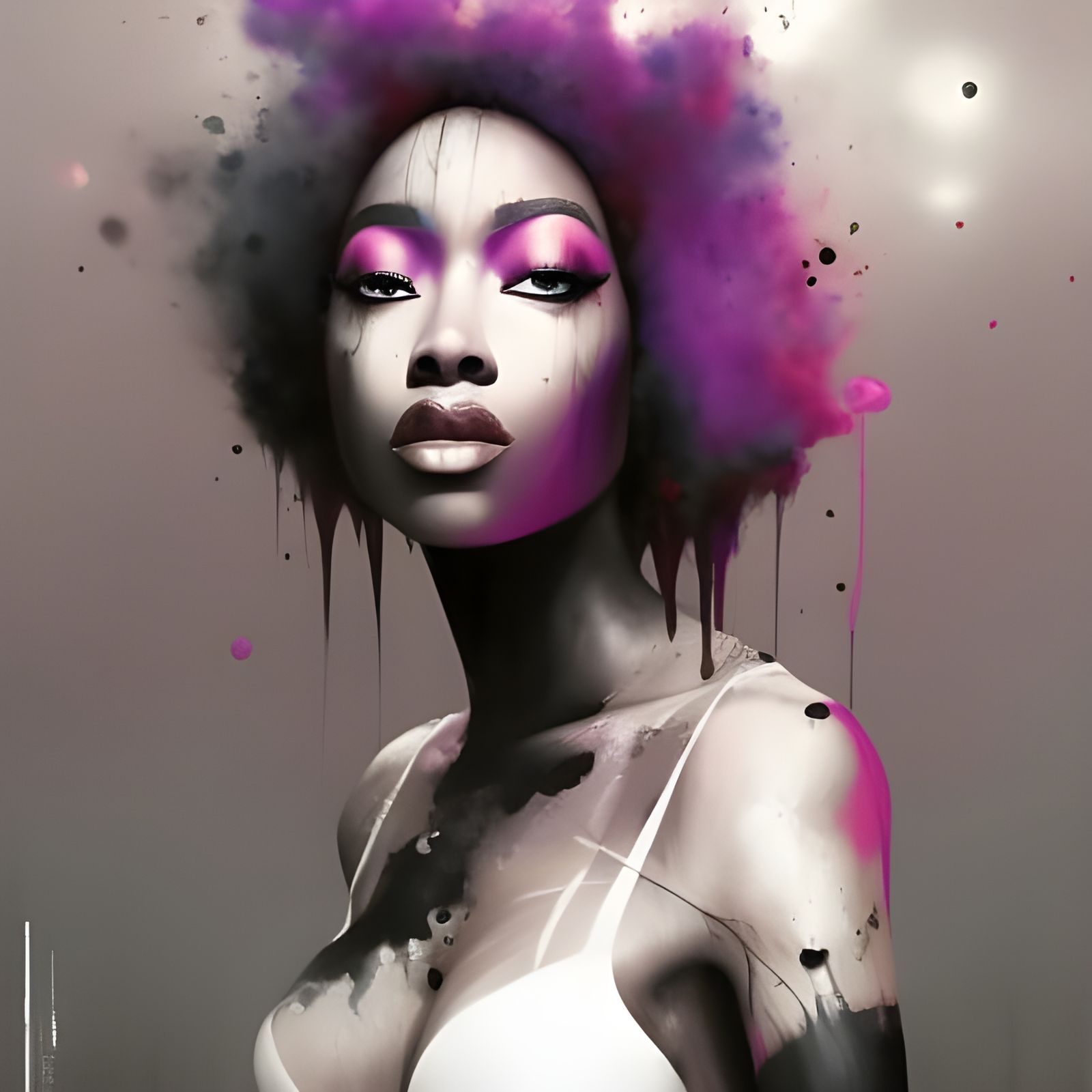 Terrifying Black and White Portrait in Horror Style