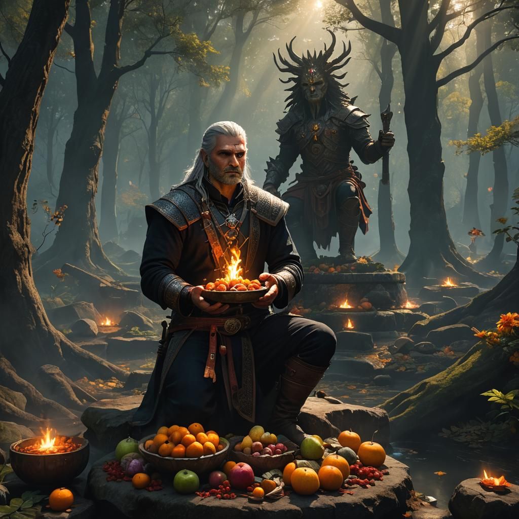 Witcher Forest Ritual: God Appears in Light