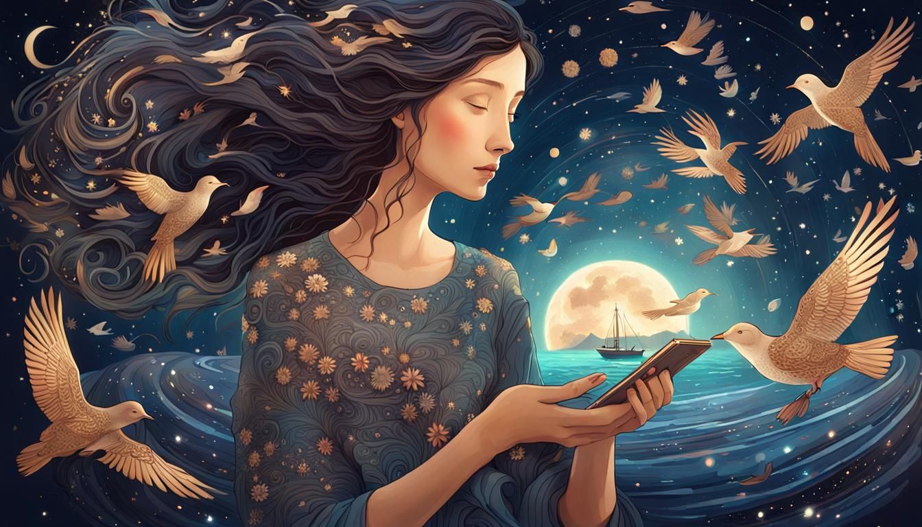 Woman Holding Galaxy: A Magical Realism Portrait