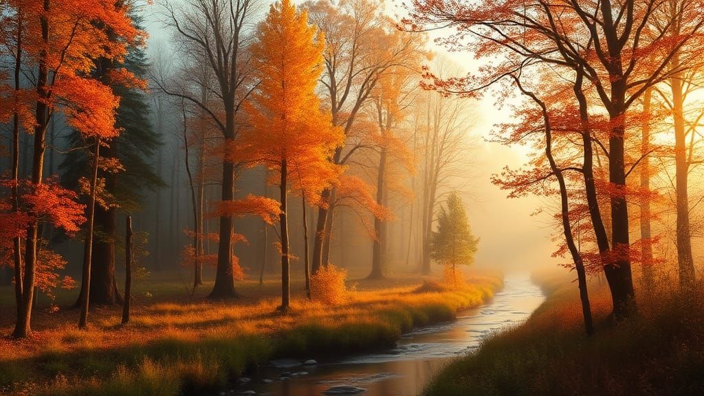 Enchanted Forest Stream in Atmospheric Dreamscape Style