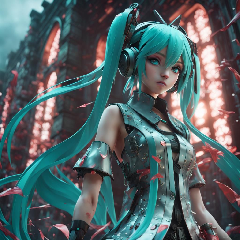 Hatsune Miku: Detailed Matte Painting in 8K