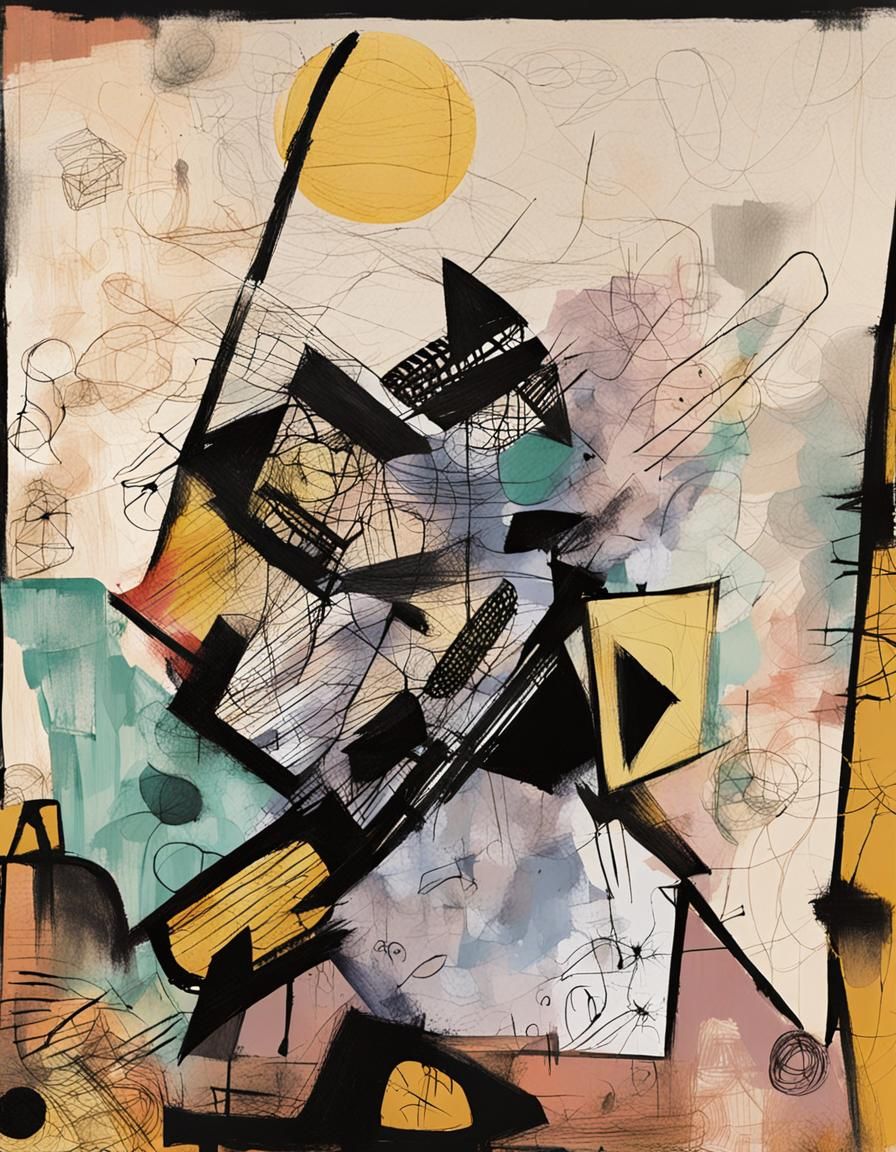 Abstract Objects with Faded Colors in Outsider Art Style