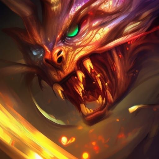 Hyperrealistic Dragon Portrait in Splash Art Style