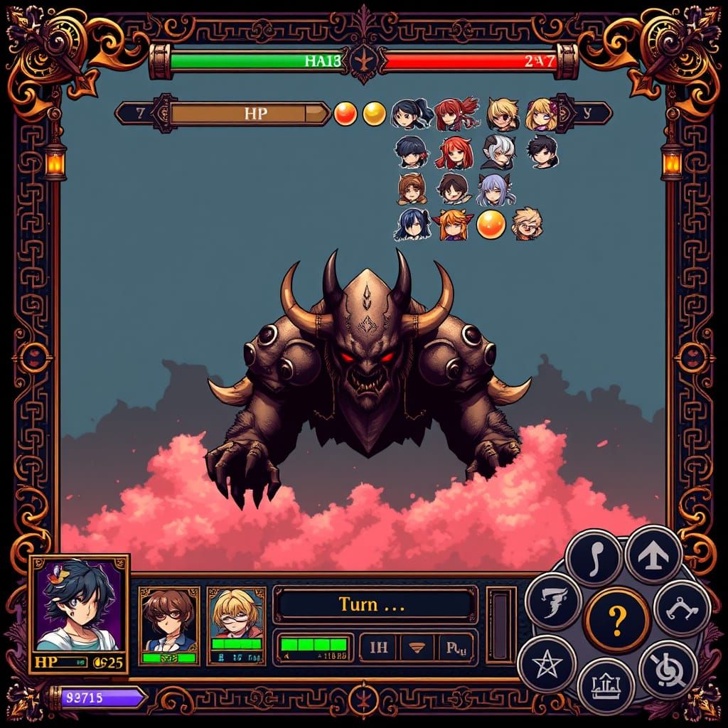Epic JRPG Battle Scene in Vibrant Anime Style