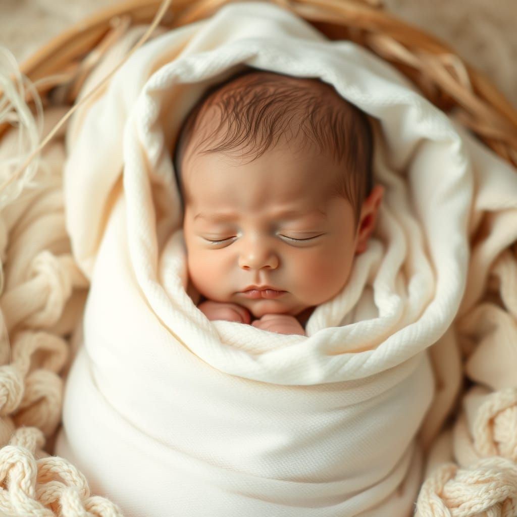Serene Newborn Swaddled in Soft Pastel Hues