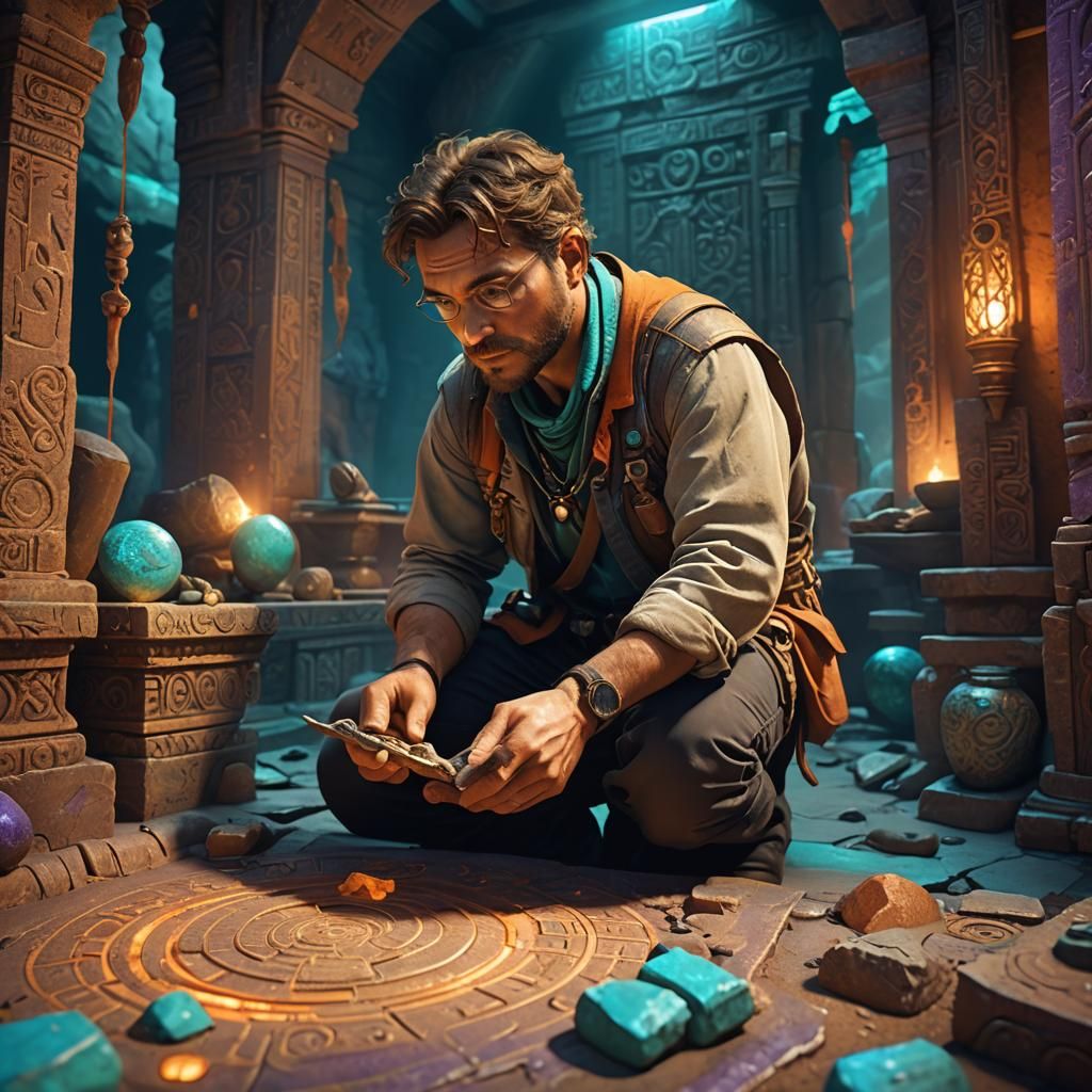 Archaeologist Uncovers Ancient Artifact: Fantasy Concept Art