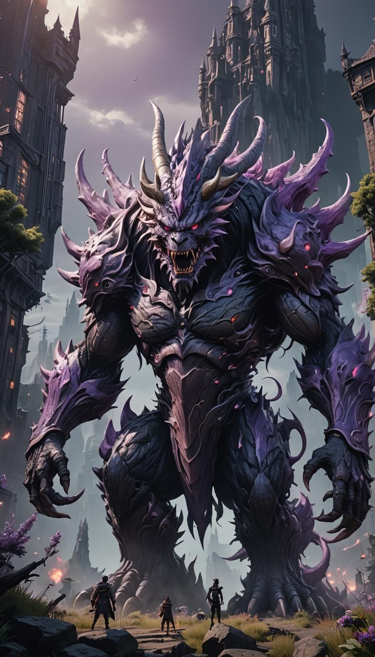 Massive Fantasy Monster in Anime Style 3D Rendering