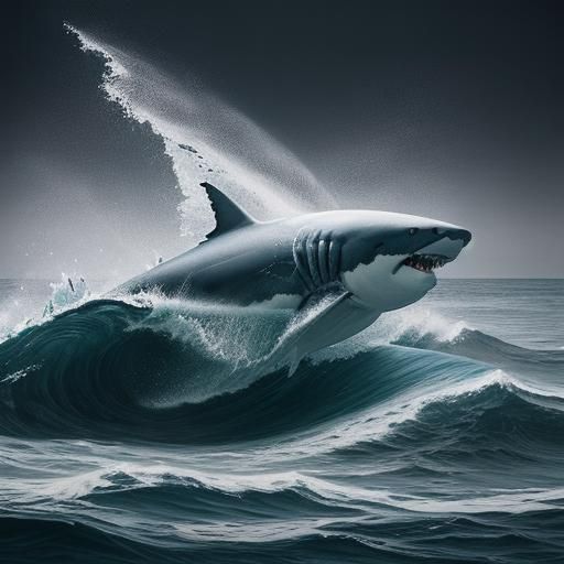 Great White Shark Breaching: Ominous Film Still