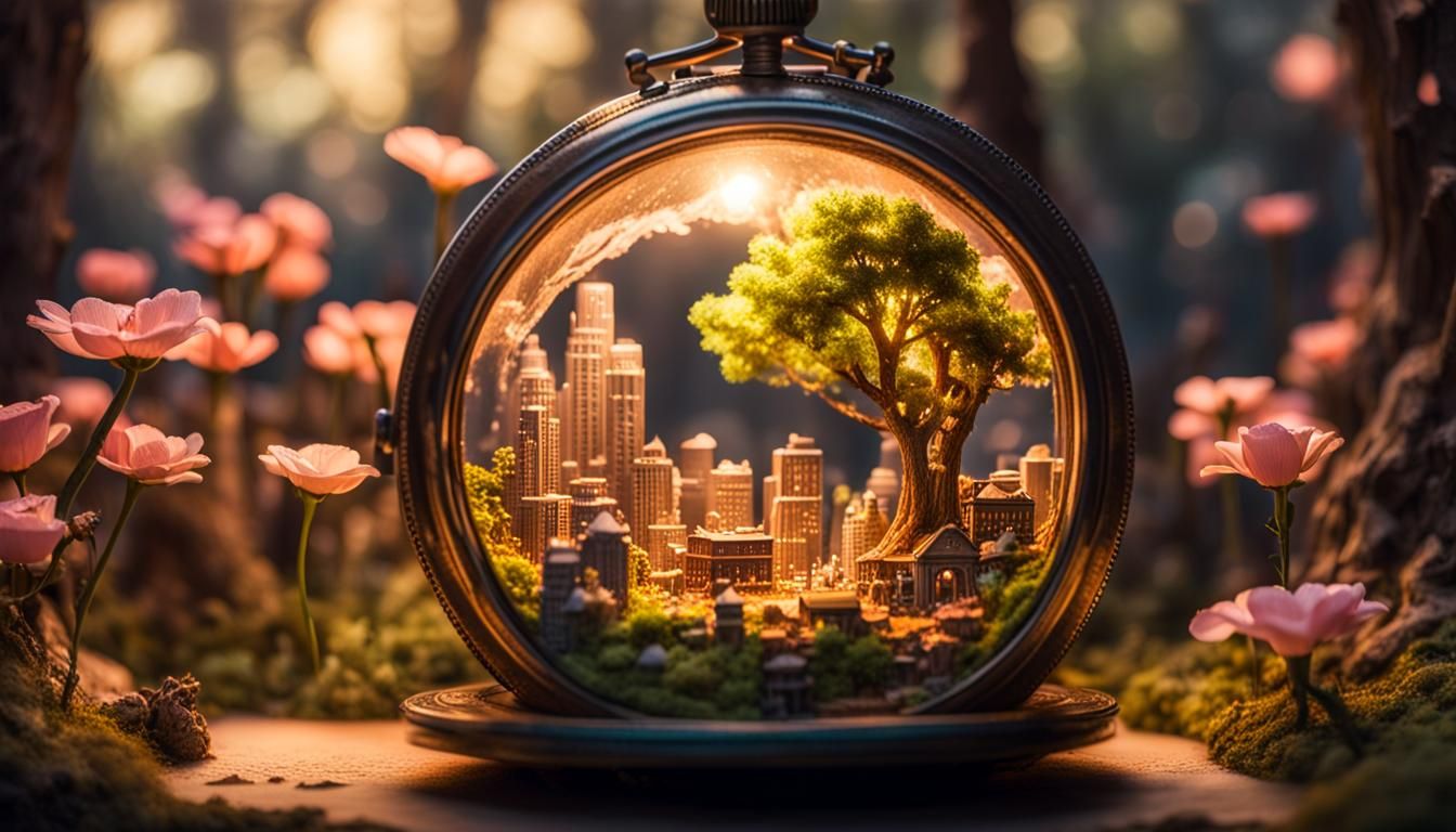 Enchanting Diorama Forest Scene with Dreamlike Lighting