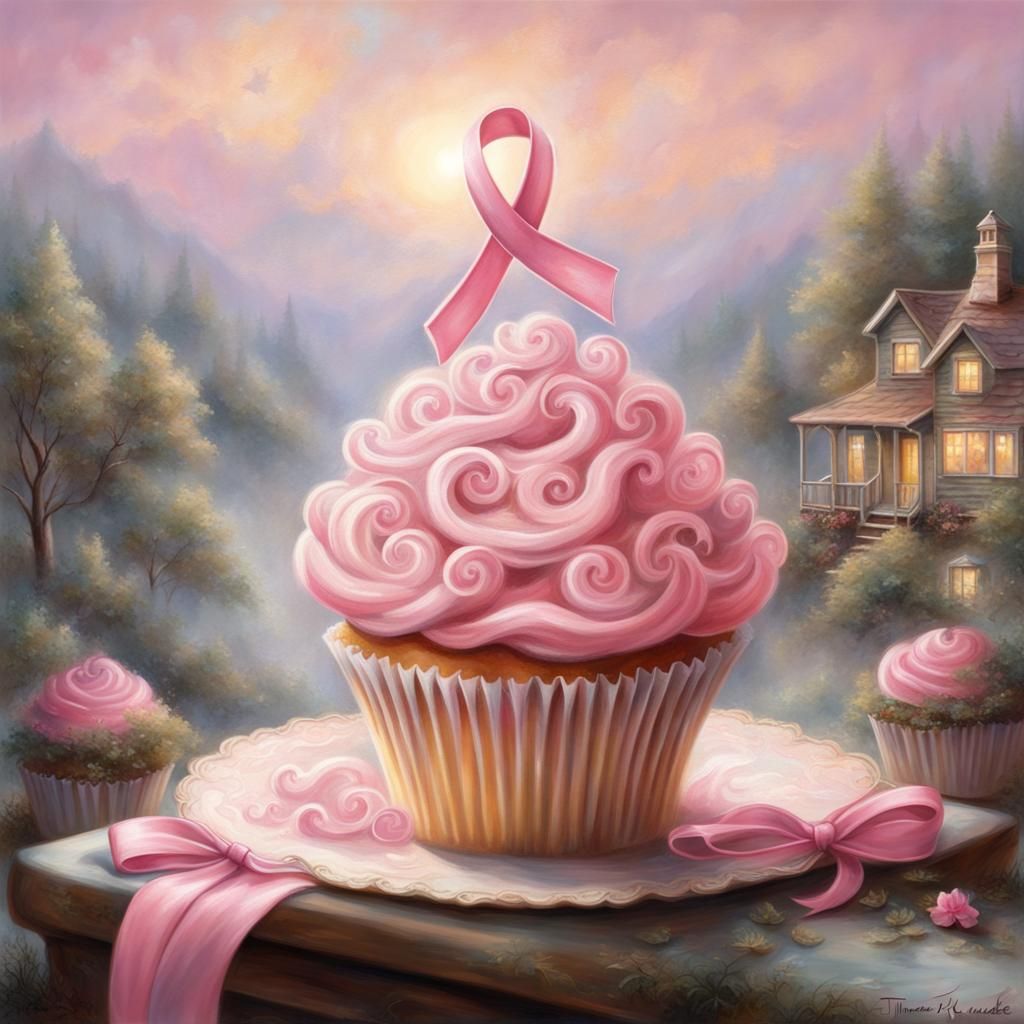 Breast Cancer Awareness Cupcakes in Ethereal Style
