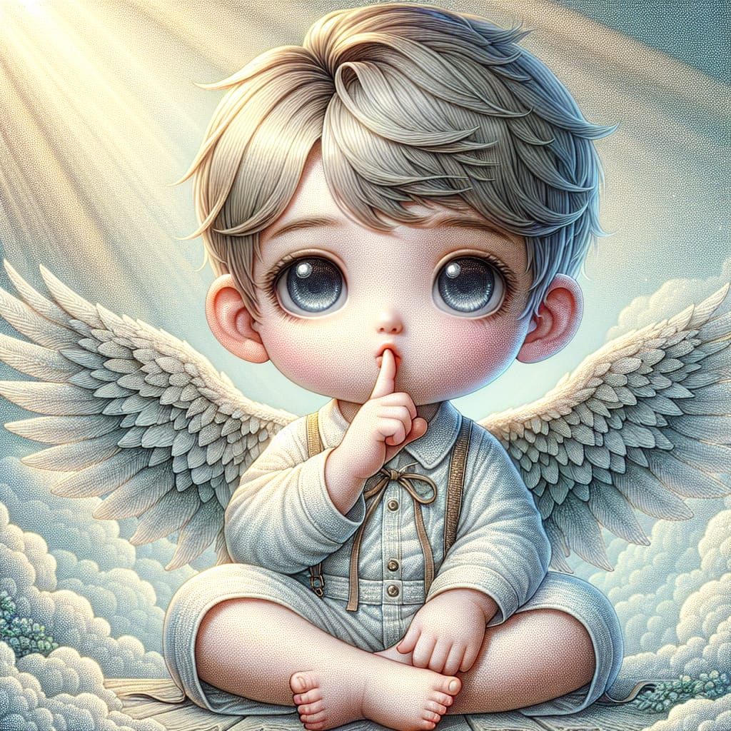 Cute Angel in Detailed Digital Illustration
