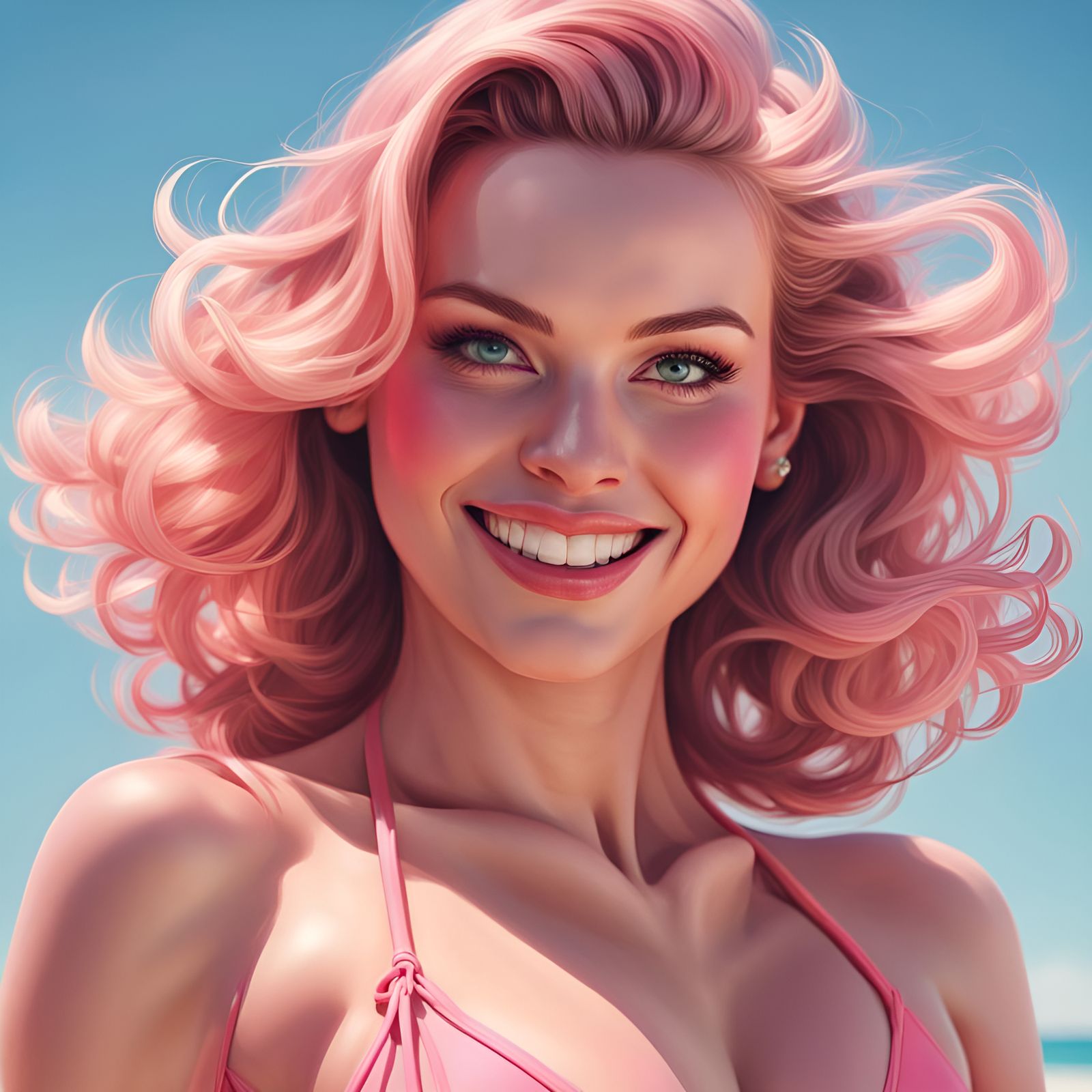 Sunny Bikini Portrait in Pin-Up Style