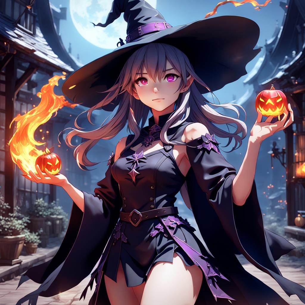 Anime Style 3D Witch Concept Art
