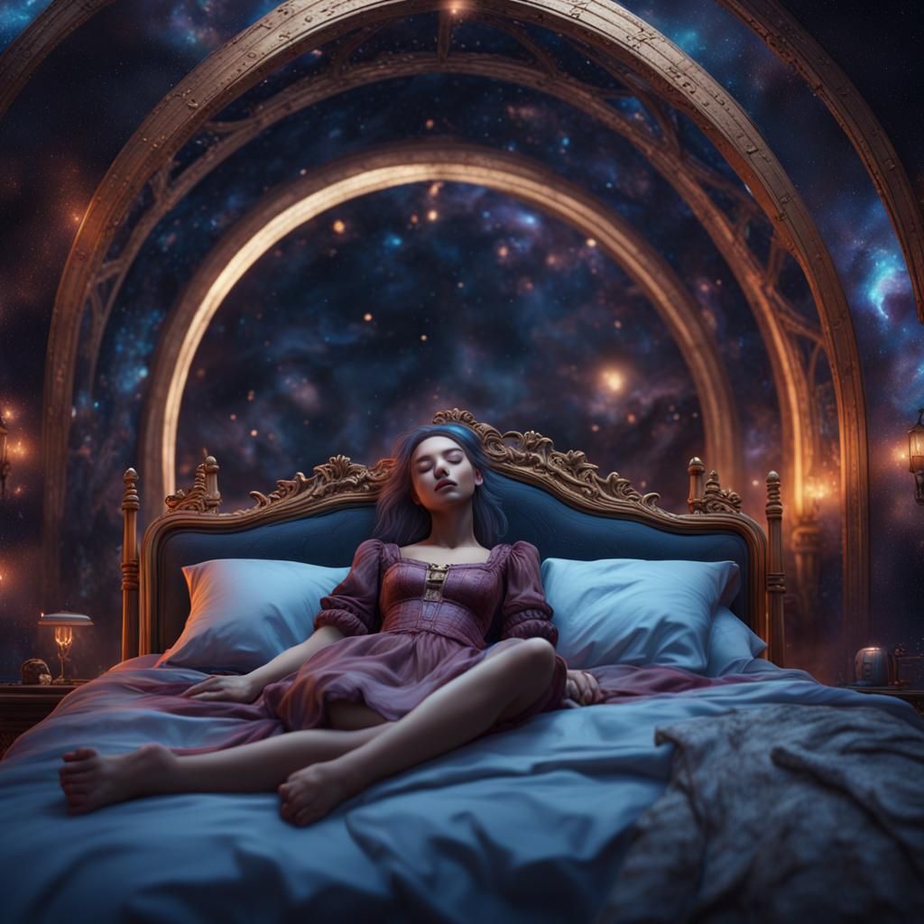 Fantasy Galaxy: Sleeping Girl in a Dream World