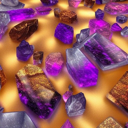 Hyperdetailed Crystals in Golden Hour Light