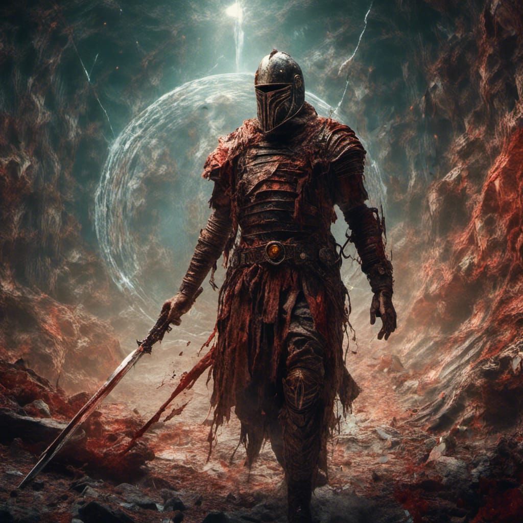 Roman Centurion Time Portal: Hyperrealistic Dragon Slayer