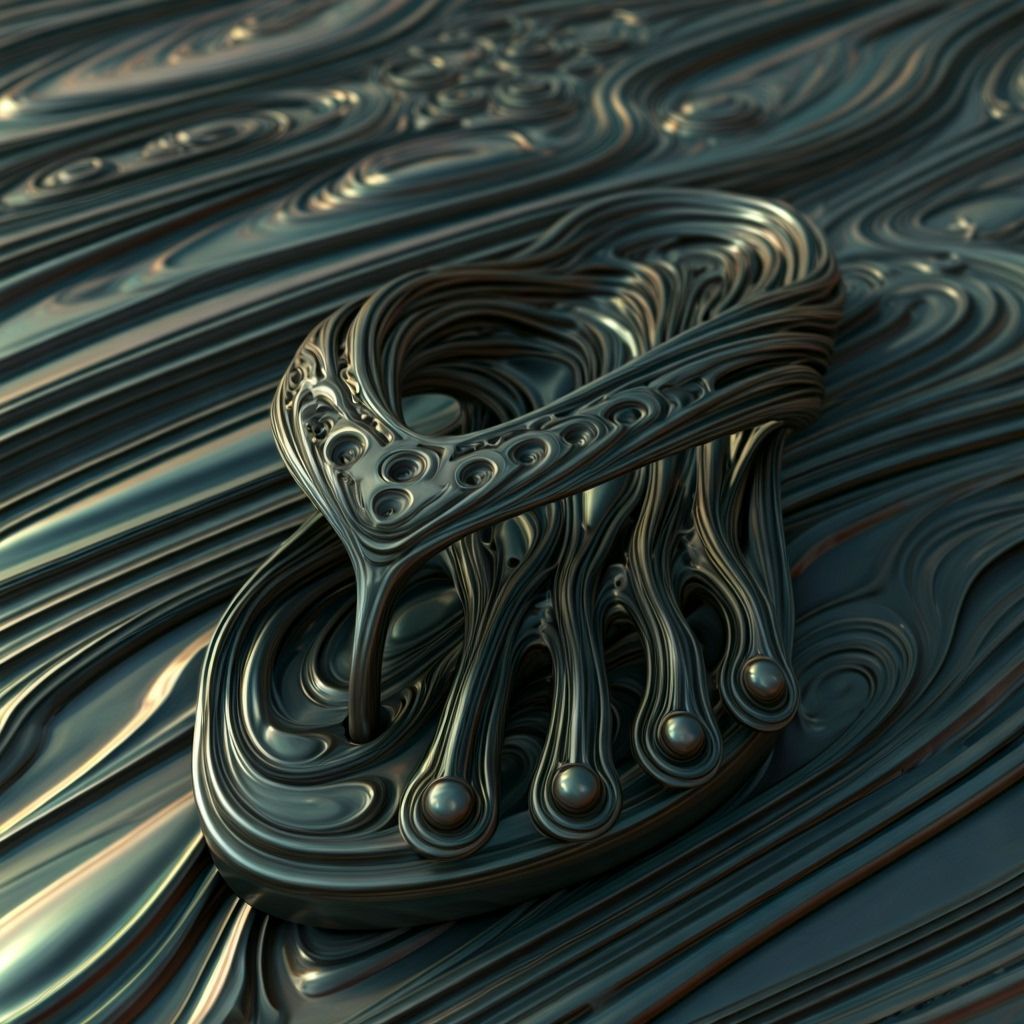 Surreal Alien Metal Flip-Flop Sculpture