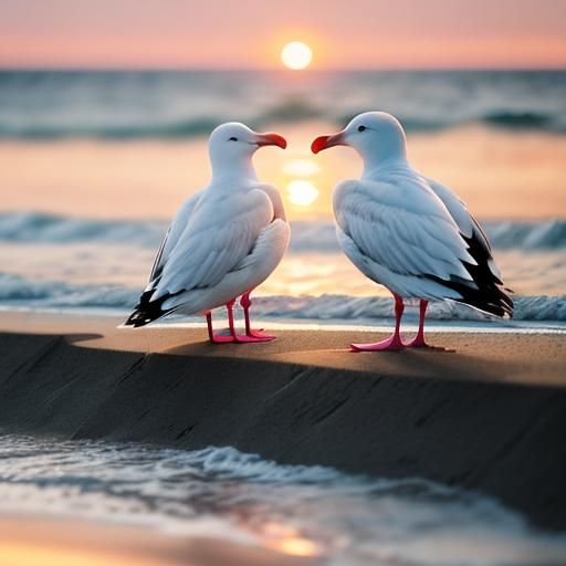 Beach Sunset Seagulls: Professional Quality Photography