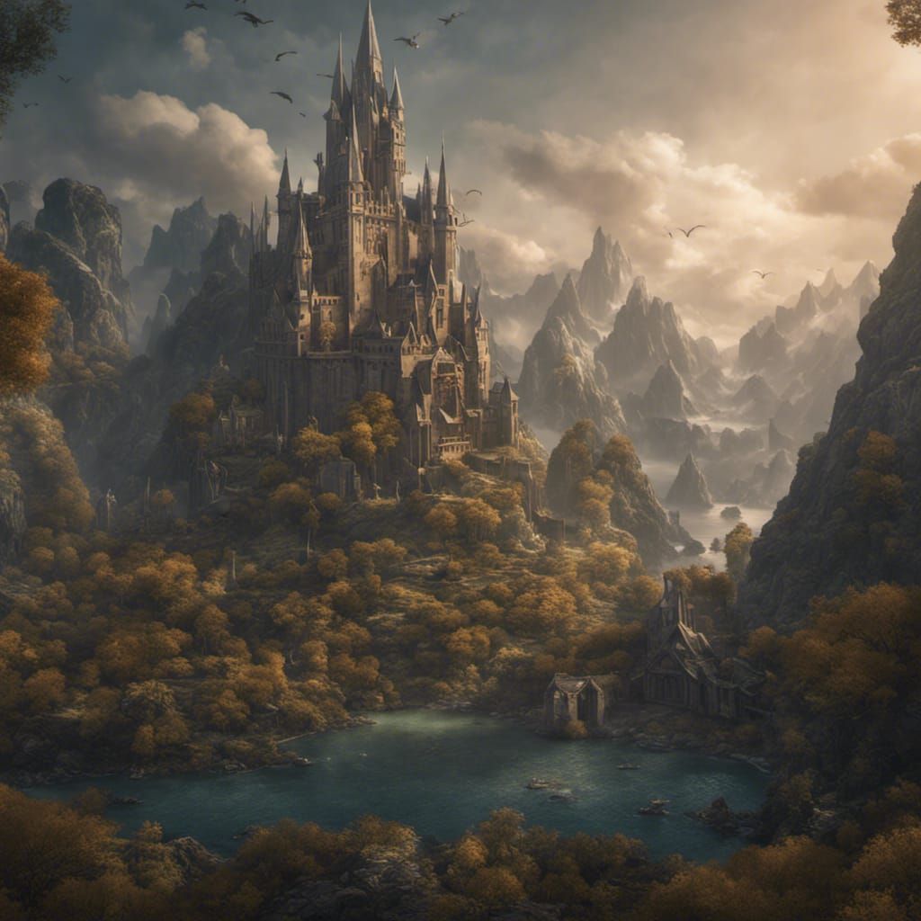Detailed Matte Painting of Middle Earth in 8K
