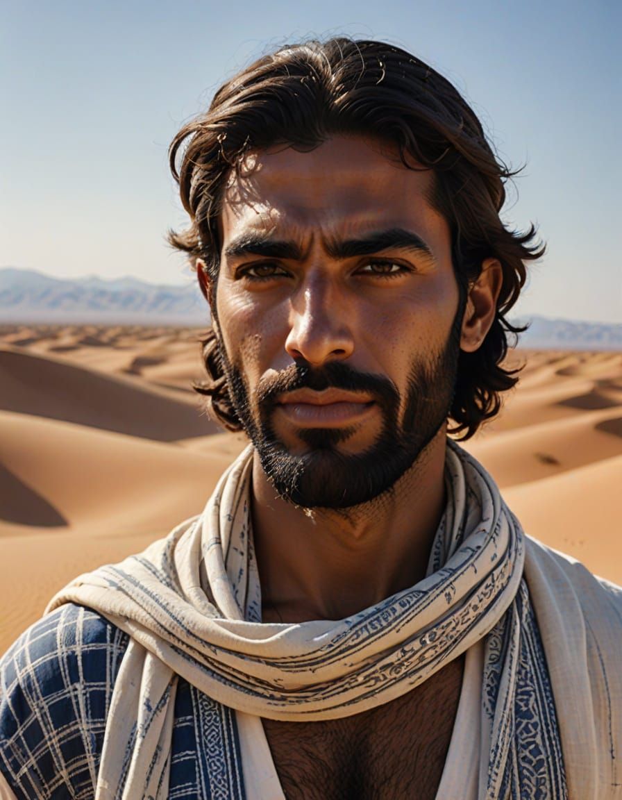 Desert Warrior in Traditional Attire