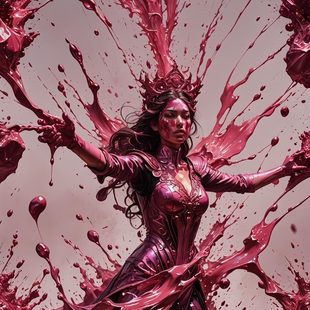 Dramatic Portrait in Hyperrealistic Splash Art Style